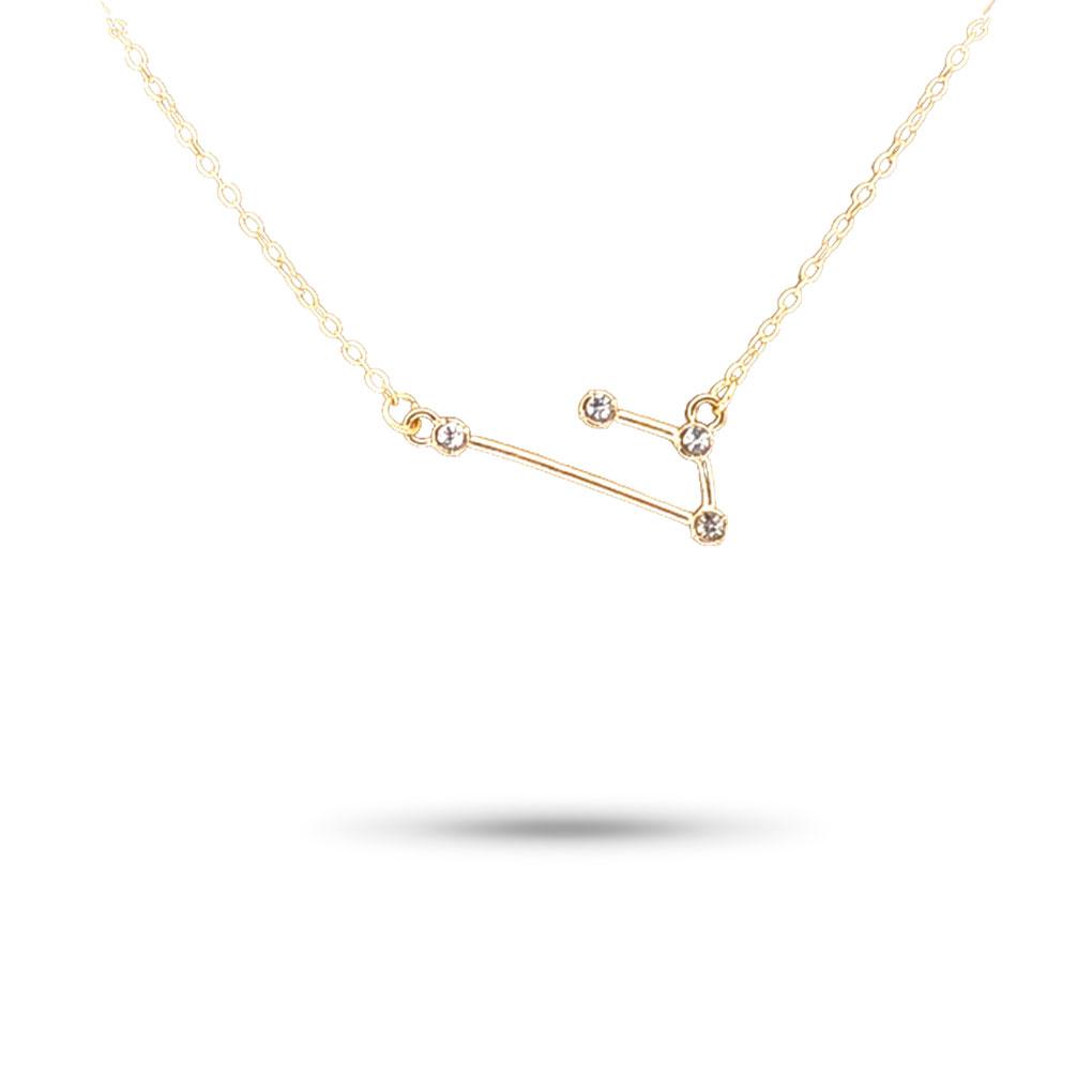 Ins Constellations Theme Friendship Necklace Rhinestone Comfortable Delicate with Display Card Pendant for Lover Festival Gifts