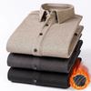 Men's Brushed Waterproof Long-sleeved Shirt with Fleece and Thickened Texture, Versatile and Fashionable for Autumn and Winter
