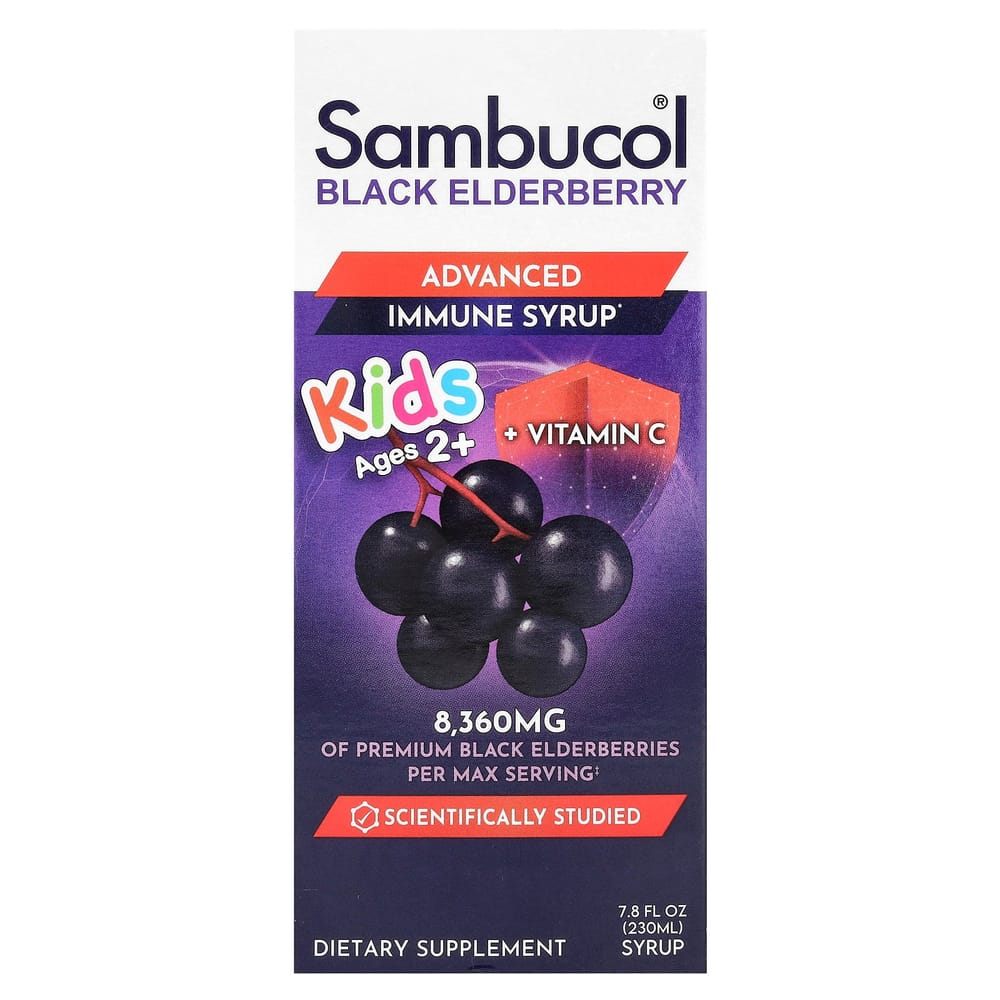 

Sambucol Children s Black Elderberry Advanced Immune Syrup, 8360mg, 230ml, For Ages 2+ 230ml - 1 ea