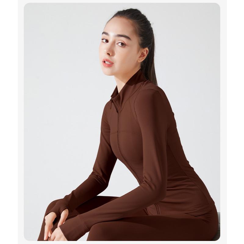 Damen Winter Gepolstertes Fitness Langarmshirt Übung Laufen Yoga Top