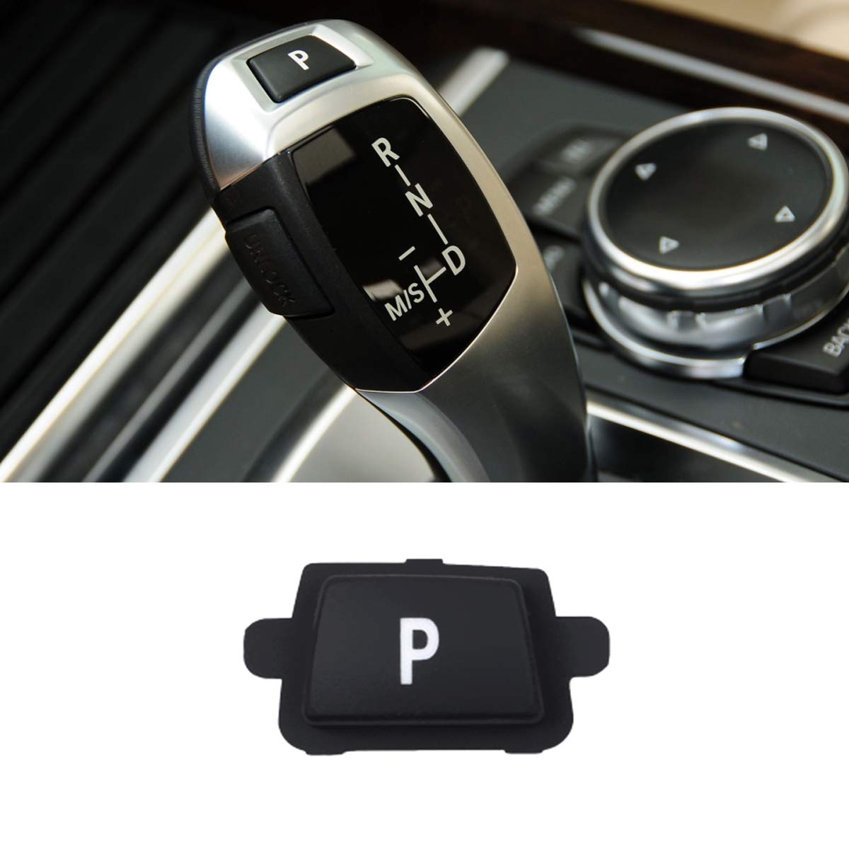 Jaronx Compatible with BMW Gear Shift P Button, Gear Shift Knob Lever Parking Button Cover Replacement Compatible with BMW 3  F30/F31/F34, 5  P Button for F Chassis Co