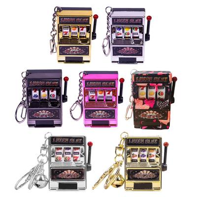 Einfache Mode Spielbar Mini Obst Maschine Keychain Anhänger Schaukel Simulation Lotterie Musik Ma V1O1
