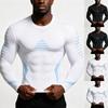 Men's Quick Dry Long Sleeve Compression Shirt Breathable Stretch Training for Basketball Running