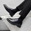 Casual Leather Shoes Men'S British Pointed Head Business Dress Work Shoes Groom Wedding Hairstylist Black Leather Shoes 19936