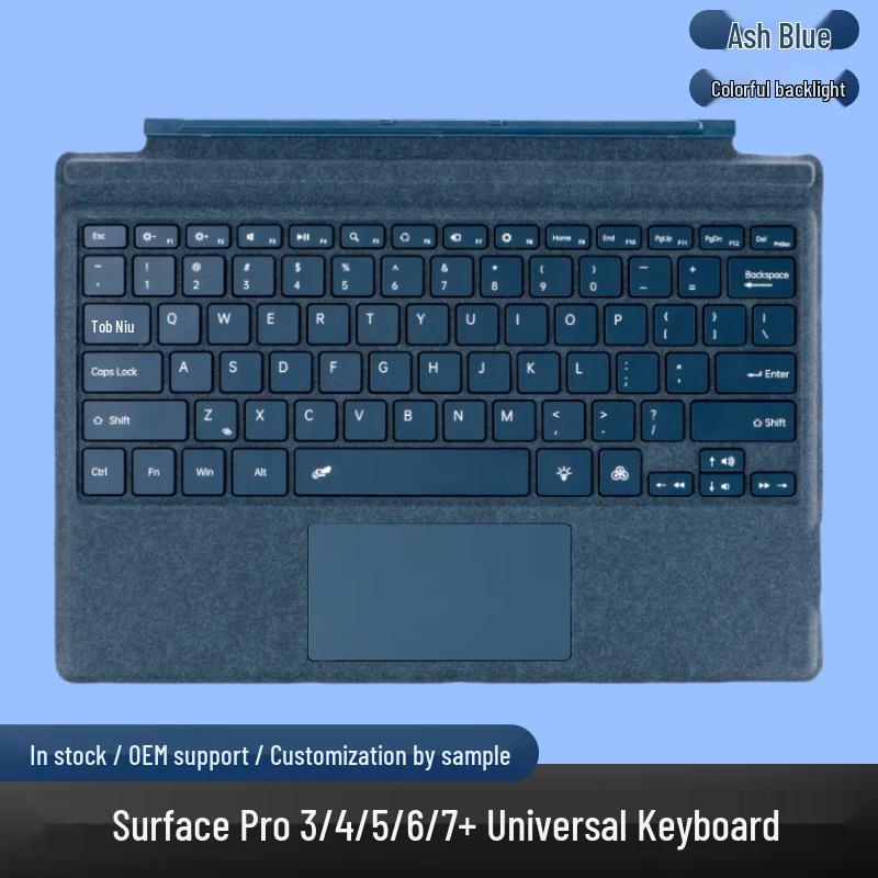 Microsoft Surface Pro Series Thin Light Bluetooth Magnetic Keyboard with Colorful Backlight