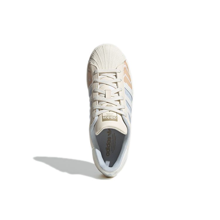 Adidas Originals Superstar Series Leather Slip-Resistant Durable Lightweight Low-Top Skate Shoes Women sneaker Light-Blue GW3310