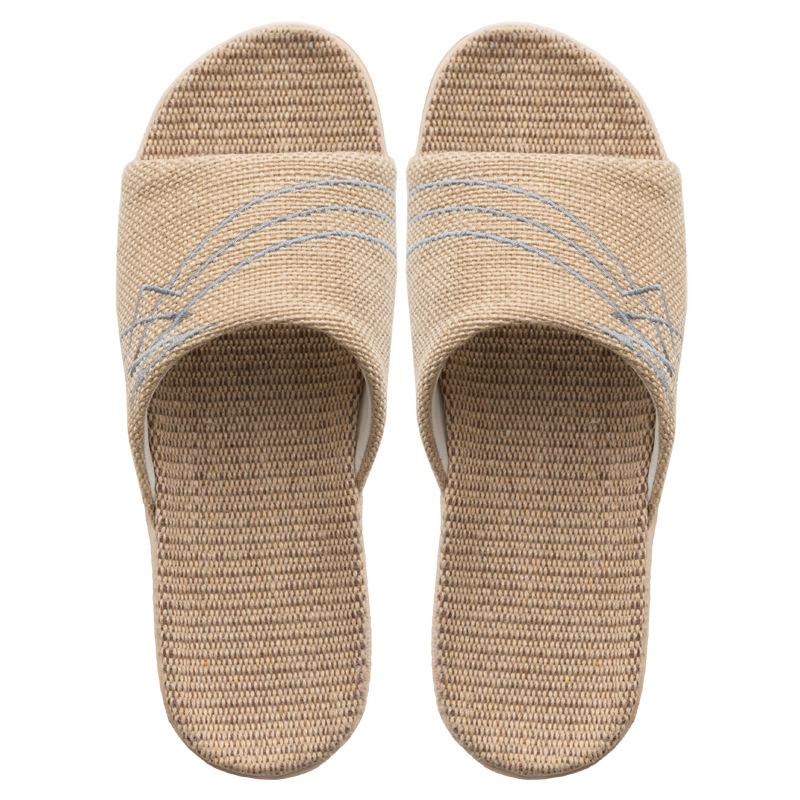 Leto Ženy Plážové papuče Pohodlné ľanové žabky Dámske Protišmykové konopné šmýkačky Dámske Domov Príležitostná obuv Sandále 44-45 sivá