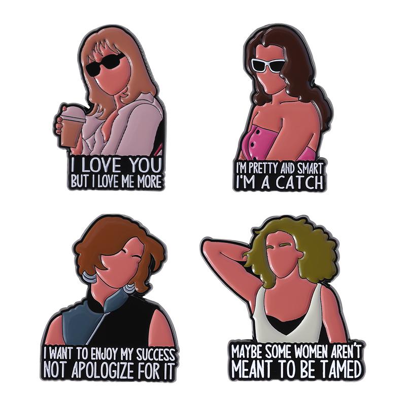 Dziewczyny Bądźcie Sobą Emaliowane Przypinki Niestandardowe KOCHAM CIĘ ALE KOCHAM SIEBIE BARDZIEJ Broszki Odznaki na Klapę Ubrania Śmieszne Biżuteria Prezent Przyjaciółki