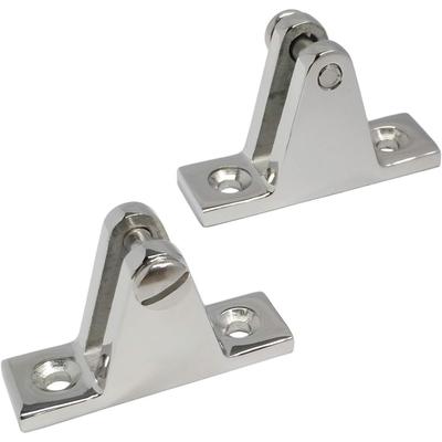 Pair Of Marine Hinge-Style Bimini Top Mounting Brackets – 316 Stainless Steel Deck Hardware, High-Gloss Polish,60.3x18.7x36.9mm