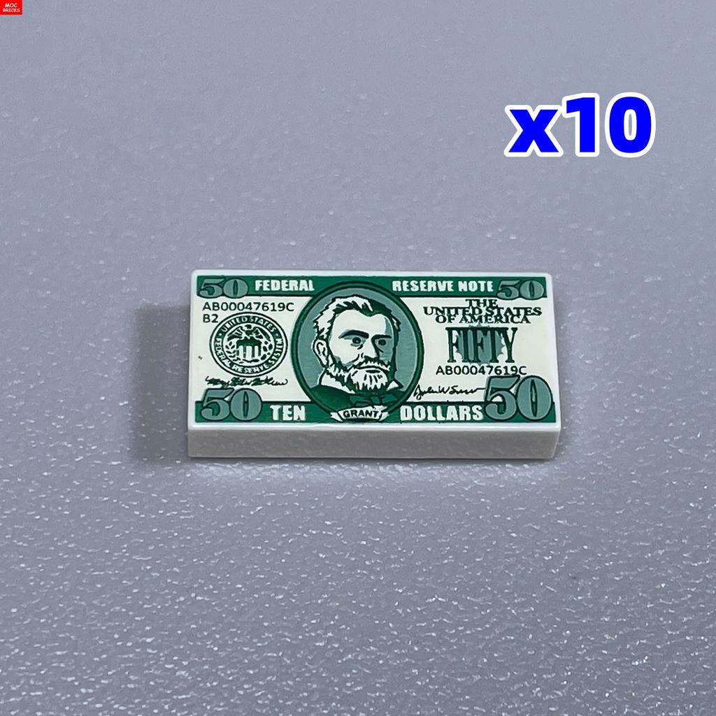 Non-Toxic Moc Bricks Utensil Ingot Bar Dollar Coin Money Gold Silver Painted Gold Gem Treasure Box 99563 Building Blocks Children'S Toys