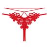 French Aesthetic Embroidered Sexy Panties Female Interest Hollow Interwoven Diamond Jewelry Temptation Open Crotch Free Hot Thong