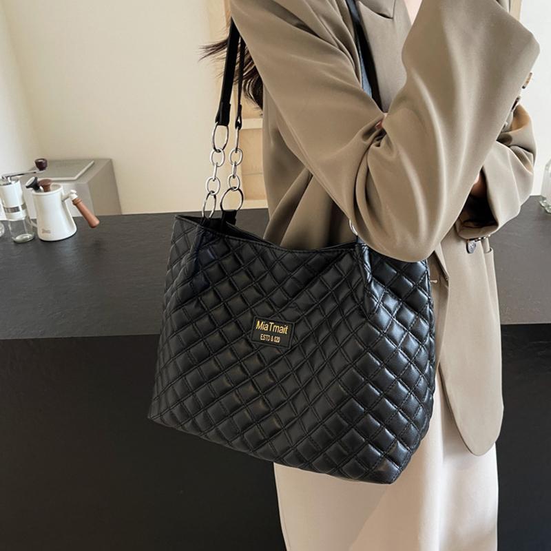 Women Fashion Shoulder Bag PU Leather Large Capacity Handbag and Purse For Female Travel Quilted All-match Shopping Tote Bag