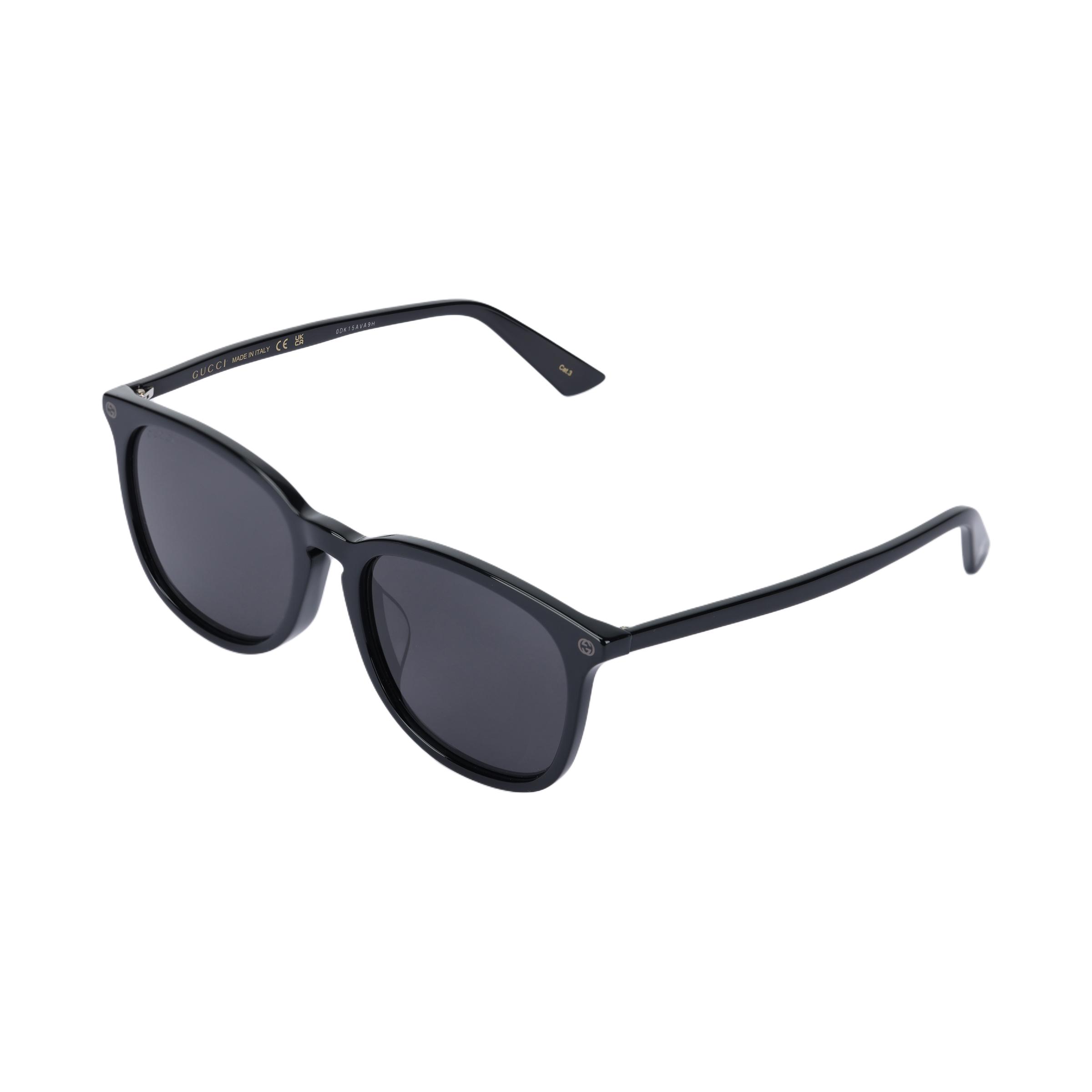 Gucci Round Sunglasses Black/Grey Unisex Eyewear GG0154SA-005 Dust Bag+Eyeglass Case (Random Color)