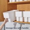 Kitchen Plastic Stackable Storage Box with Handle, Home Sundries Storage Box, Household Storage Box with Handle