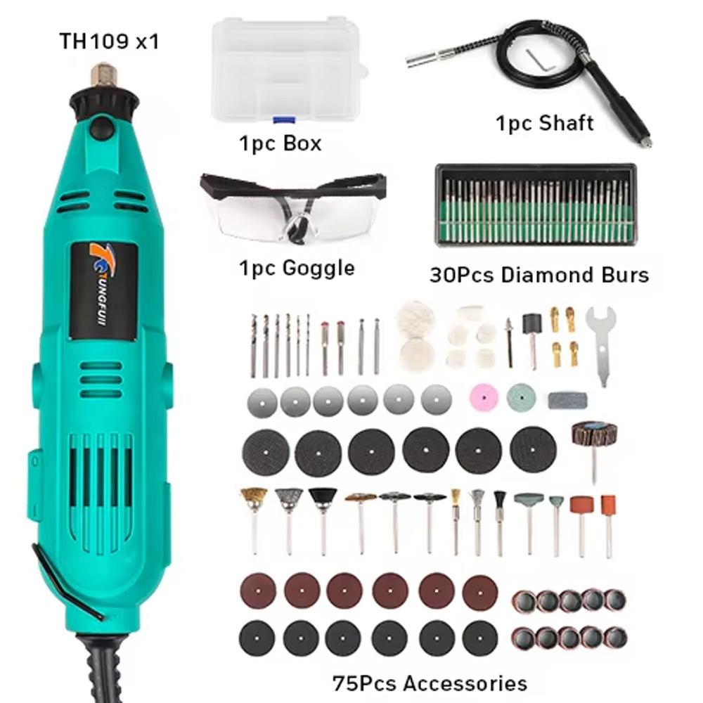 Electric Mini Drill Grinder Engraver Polisher 110V/220V Mini Rotary Tool with Dremel Accessories Variable Speed Power Tool