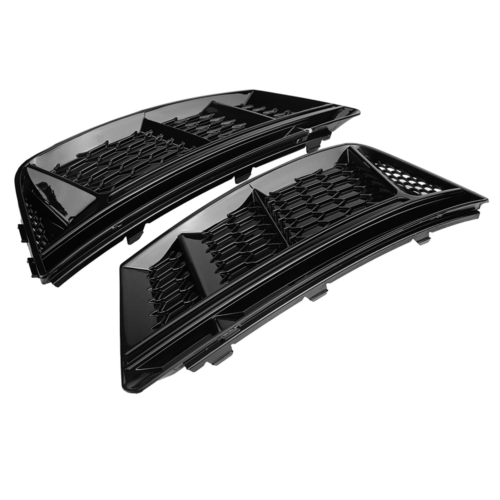 

2 шт. для стиля S4 Глянцевые черные решетки противотуманных фар переднего бампера для A4 B9 2017–2018