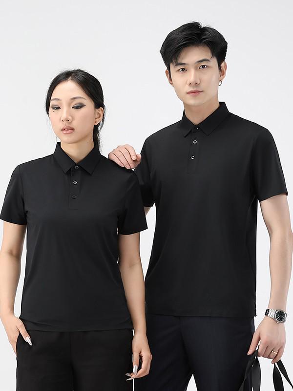 Unisex Summer Polo Shirt: No-Iron, Heat-Press Ice Silk, Business Style Workwear.