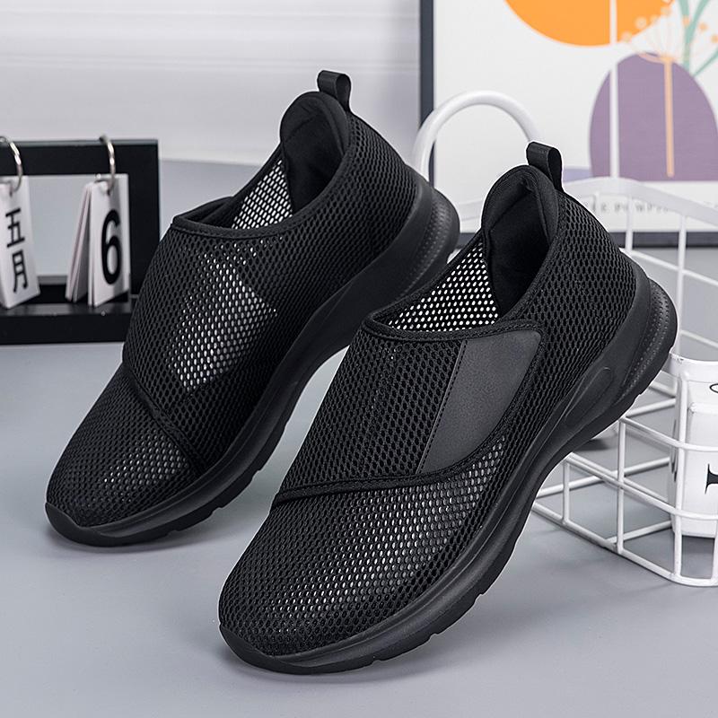 Fashion Men Casual Shoes Thumb Eversion Adjusting Soft Comfortable Diabetic Man Shoes Loose fitting Big Size Hollowing Out Elderly Shoes