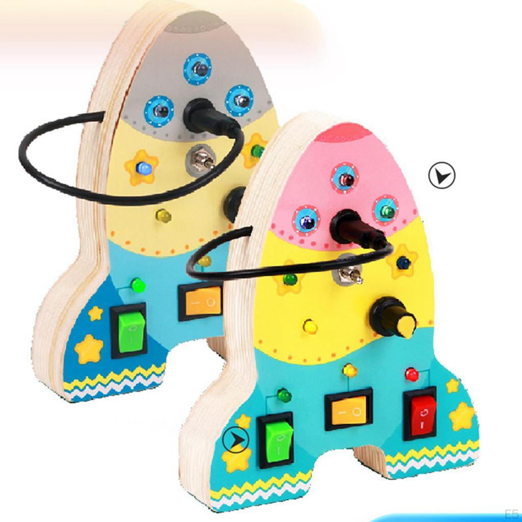 Busy Board Toy Educational Multiple Ways to Play Wooden Kids Puzzle Shape Switch