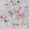 10pcs Mesh Tube Ring Bells Candy Colour Cat Toys Plush Balls Pet Ball Toy