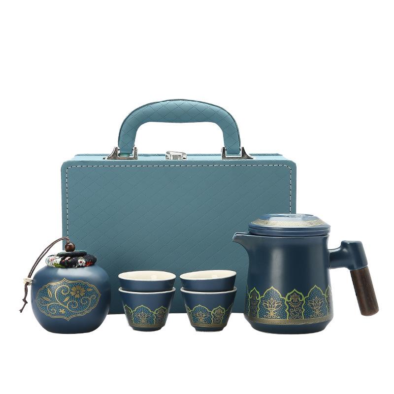 

Japanese-style portable travel tea set small set outdoor ceramic teacup household simple teapot souvenir