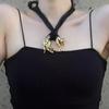 French Retro Red Gold Enamel Leopard Pendant Necklace For Women Luxury Niche Collarbone Chain Jewelry Accessories Gift