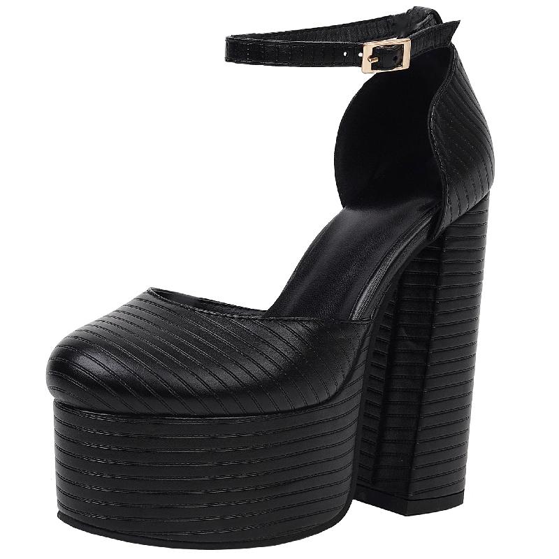 

Женские туфли-лодочки большого размера, сексуальные туфли на платформе и высоком каблуке, летние сандалии, женские роскошные туфли со ремешками, черные, розовые, телесные, для вечеринок, танцев, фетиш-обувь 43