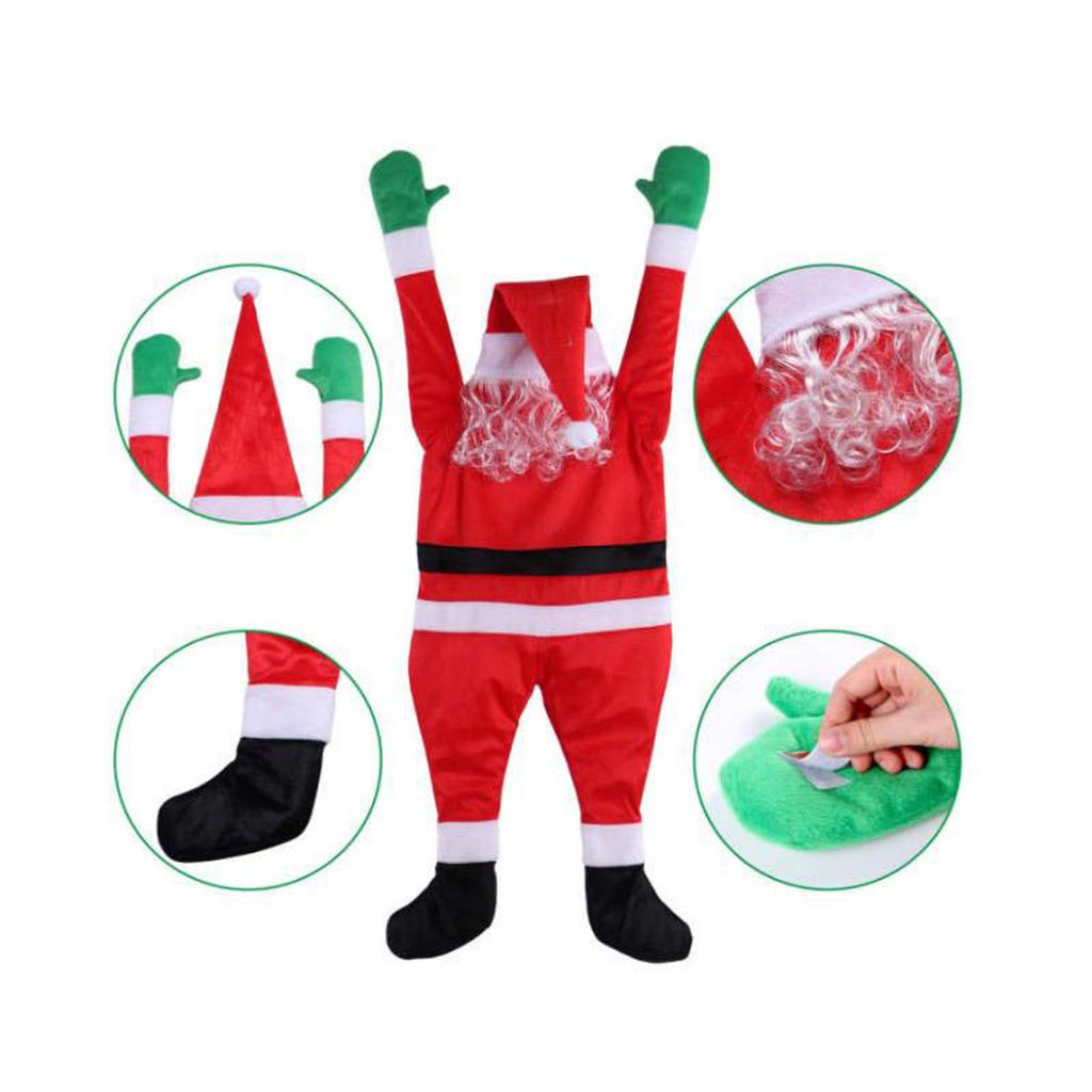 Christmas Hanging Santa Suit From The Gutter Roof Outdoor Decoration Big 5FT