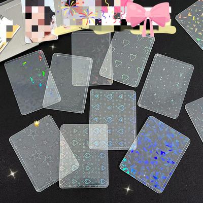 10 SZTUK Etui na karty Zdjęcie Piękna osłona Kolorowe laserowe przezroczyste plastikowe etui na karty Pop Star Photo Case