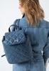 Wittchen Women's Backpack Bag Made Of Geometrically Quilted Eco-Leather, Dark Blue, Dark Blue Eco-Leather