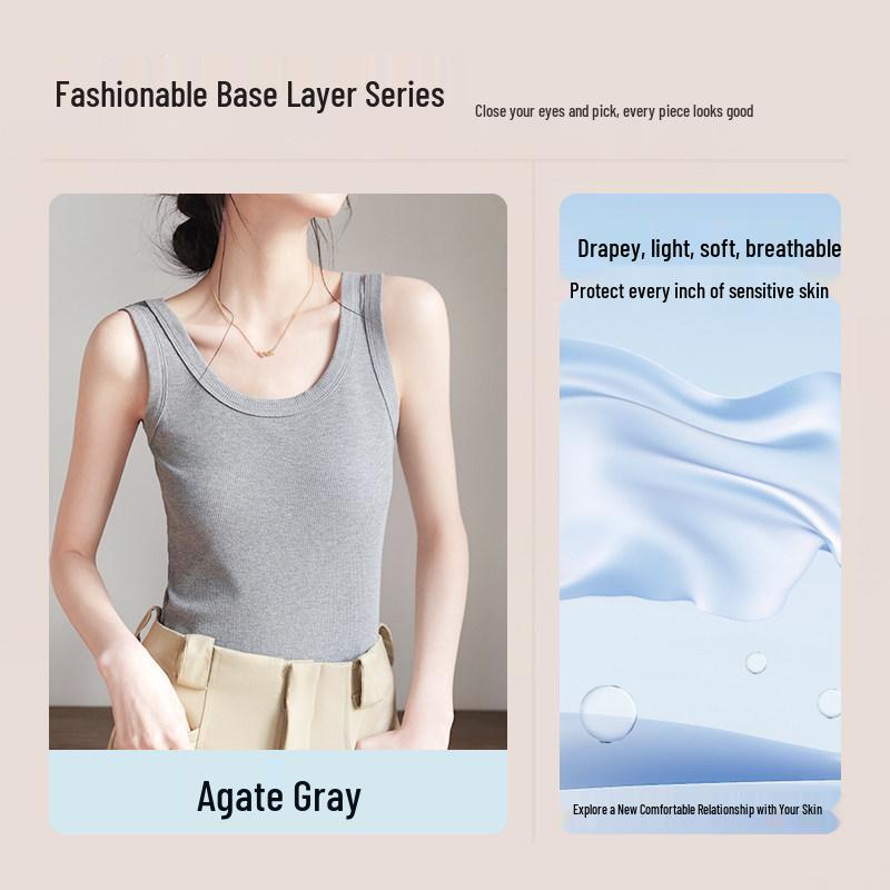 Women s Slim Fit Ribbed Spaghetti Strap Vest – Flattering, Tummy-Concealing Spring/Summer Layer 2XL (135-155 Jin)