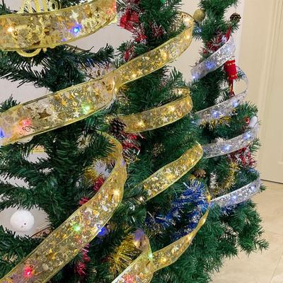 5M 10M Luci a Nastro LED Decorazione Natalizia Ornamenti per Albero di Natale Fiocchi di Pizzo Fai da Te Catene Luminose Navidad Decorazioni per la Casa