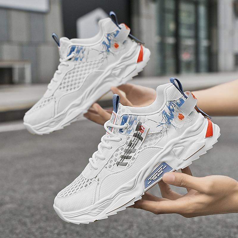 Explosive Men's Shoes New Summer Breathable Mesh Sports Casual Shoes Men's Trend Versatile Running Dad Shoes