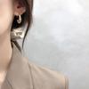 Authentic 925 Sterling Silver Stud Earrings for Women French Trendy Gold Plated C Shape Earring Bride Jewelry Prevent Allergy