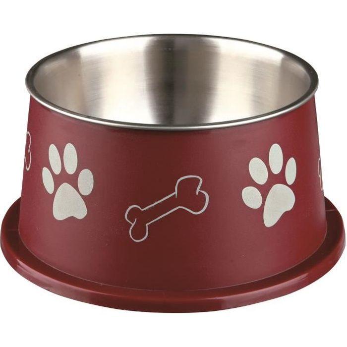 Ecuelle Pour Chien - TRIXIE - Ø19cm - Acier Inoxydable - Antidérapante - 0,9L