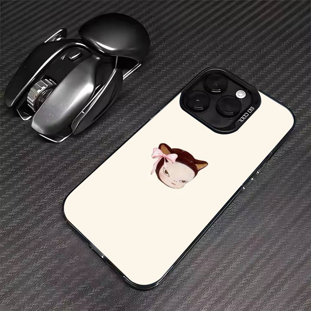 Y-Yoshitomo N-Nara Phone Case For iPhone 17 16 15 14 13 12 11 Pro Max XS Max 7 8 Plus Shockproof Silicone Matte Cover