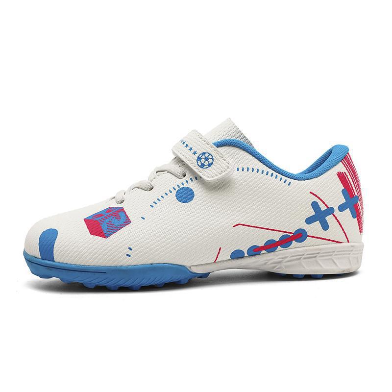 

Boys Soccer Shoes TF Shredded Nails Kids Student Girls Velcro Leather Lawn Training Sneakers 39