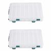 2PCS Double Sided Fishing Lures Box 10 Slots 14 Slots Large Capacity Fishing Tackle Storage Case Transparent Visible