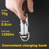 COB LED Outdoor Mini Flashlight 1200LM Portable Flashlight Keychain Power Display Hanging Flashlight Keyring for Night Running