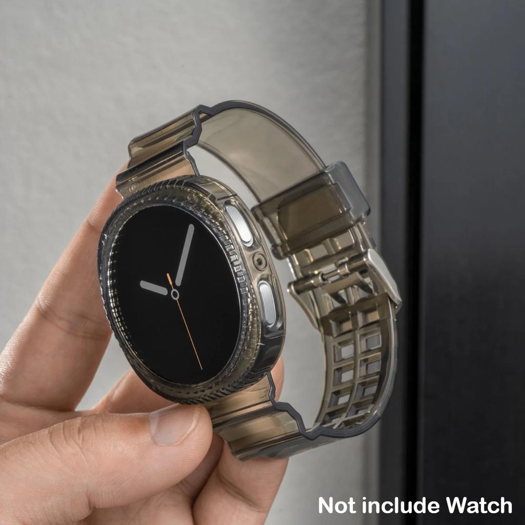 Przezroczyste Etui+Pasek do Samsung Galaxy Watch 8 40 44mm Opaska Pulseira Silikonowa Bransoleta Correa do Galaxy Watch 8 Classic 46mm