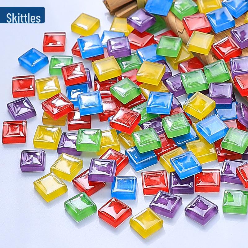 450pcs 1cm Colorful Crystal Glass Mosaic Tiles for Creative DIY Children's Art