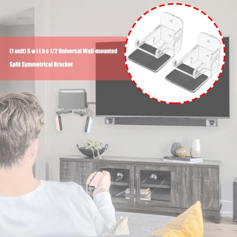 2pcs Wall Mount Holder for NS2 Console Clear Acrylic Stand with Controller Storage Rack Bracket Gaming Accessory
