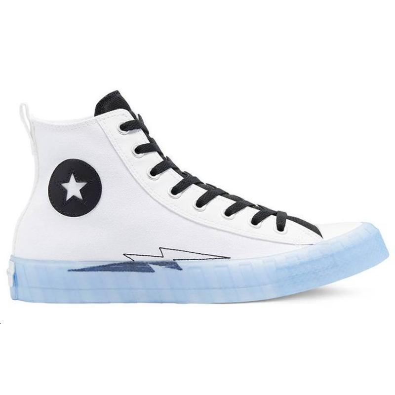 Black Ice Ne A x Converse 1970-ųjų Chuck Apvalus pirštas Suvarstomi Aukštakulniai Drobės Batai Unisex Stiliaus Balti ir Juodi