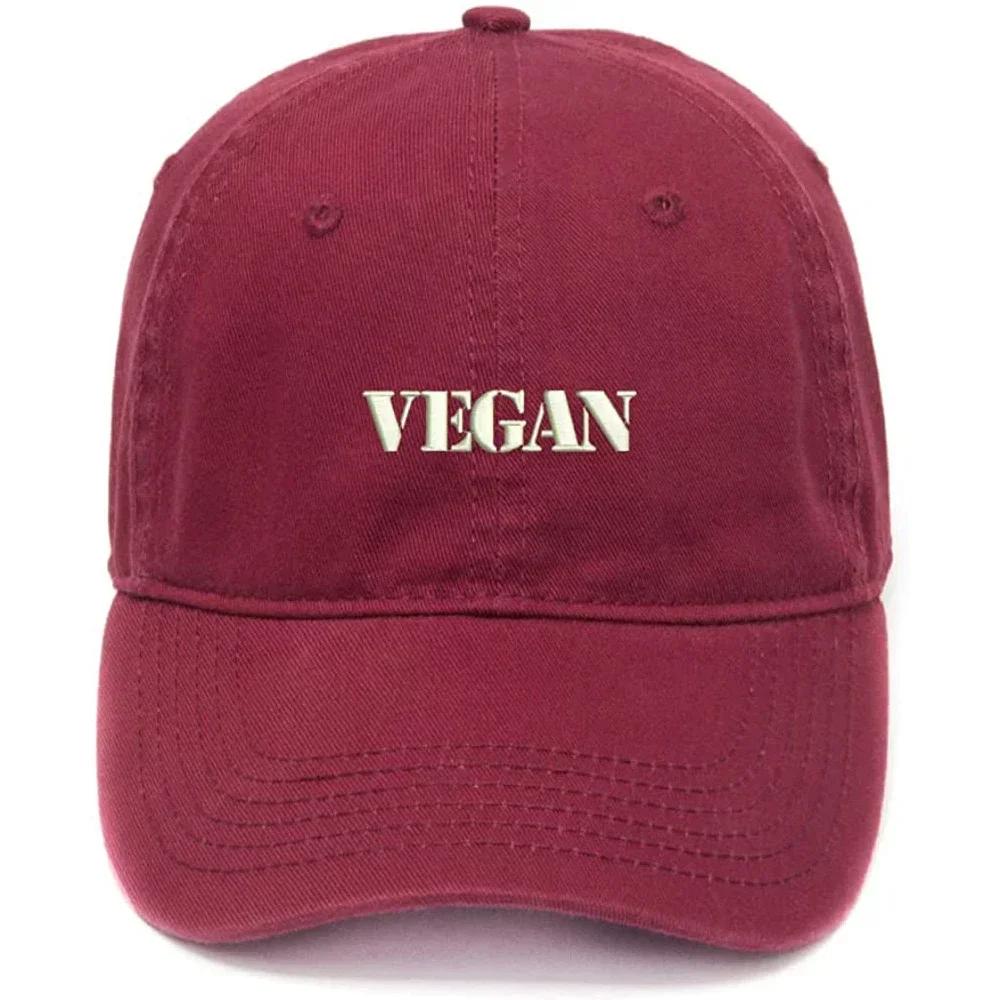 Lyprerazy Unisex s Baseball Cap Vegan Vegetarian Embroidery Hat Cotton Embroidered Casual Baseball Caps
