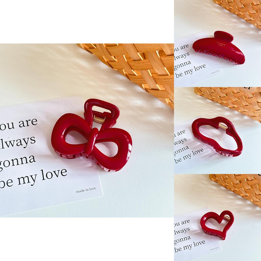 Fashionable Versatile Red Big Hair Claw Clip Ideal For Everyday And Events Special