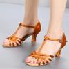 Ladies Latin Dance Shoes Girls T-strap High-heeled Dance Shoes Ladies Dance Shoes Jazz Ballroom Salsa Shoes About 5cm/7cm