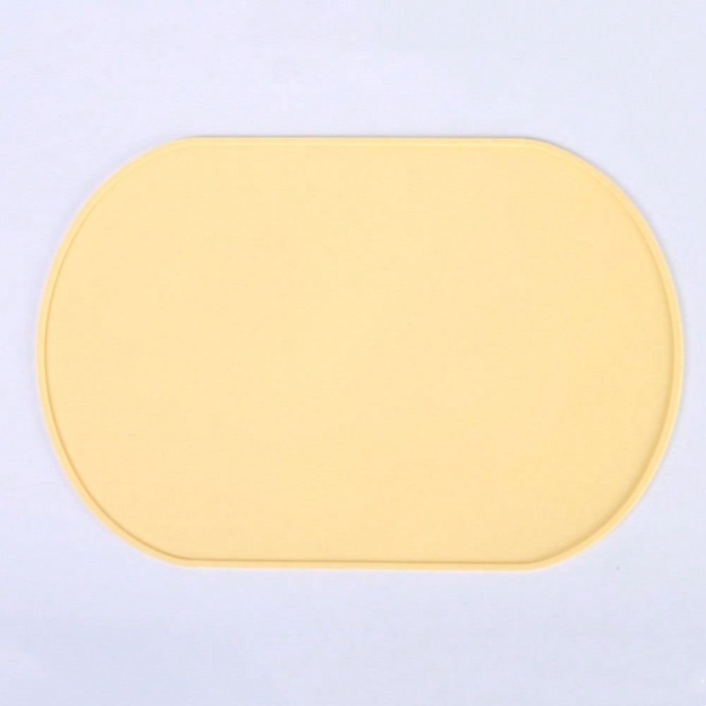 Effen Kleur Placemat, Hittebestendige Mat, Anti-brandwonden Mat, Placemat, Waterdichte en Oliebestendige Westerse Tafelmat yellow