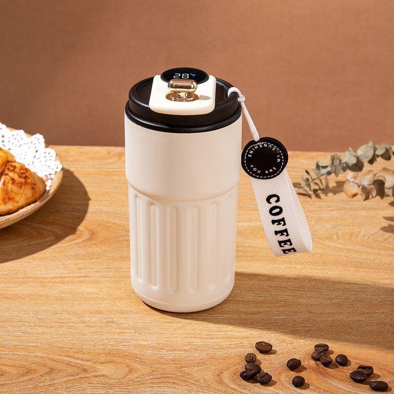 316 Stainless Steel Insulated Coffee Cup Smart Temperature Display 500ml Lightweight Portable Mug for Hiking Camping