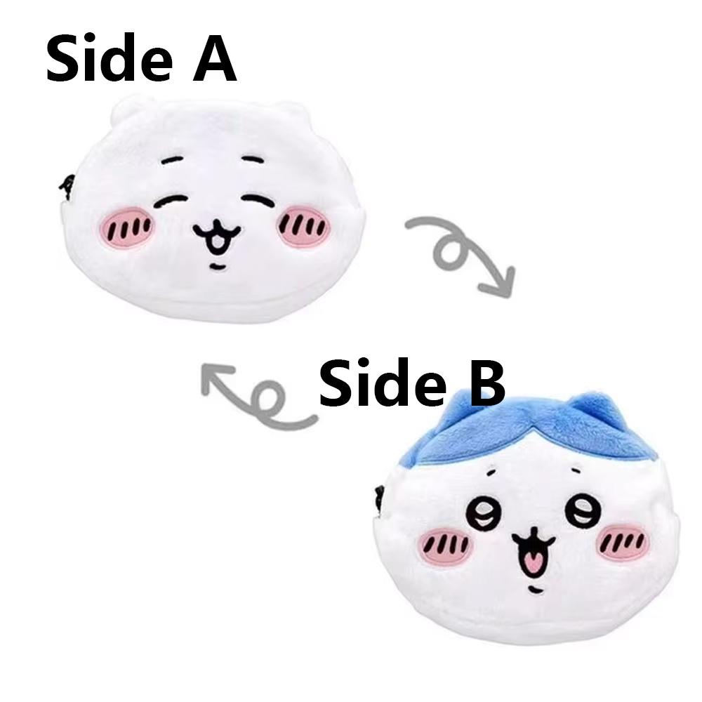 Cartoon Chiikawa Hachijii Momonga Super Weiche Beidseitige Plüsch Stifteetui Niedlich Große Kapazität Kosmetik Aufbewahrungstasche Niedliches Mädchen Geschenk