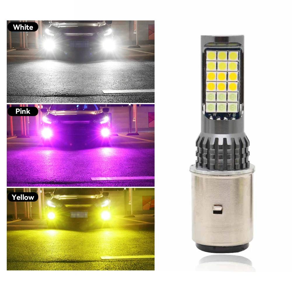 

Мотоциклетные светодиодные лампы H4 BA20D для фар, цветные, для мотоцикла, скутера, 36 см, суперяркий свет, фары для мотоциклов, DRL, алюминиевый сплав